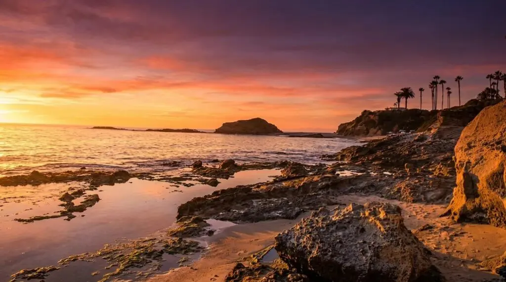 Treasure Island Beach in Southern California at Sunset