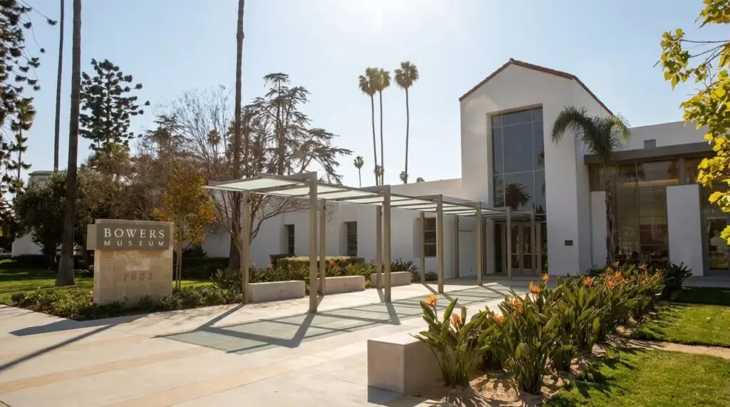 Bowers Museum Front Entrance on a Hot, Bright Day