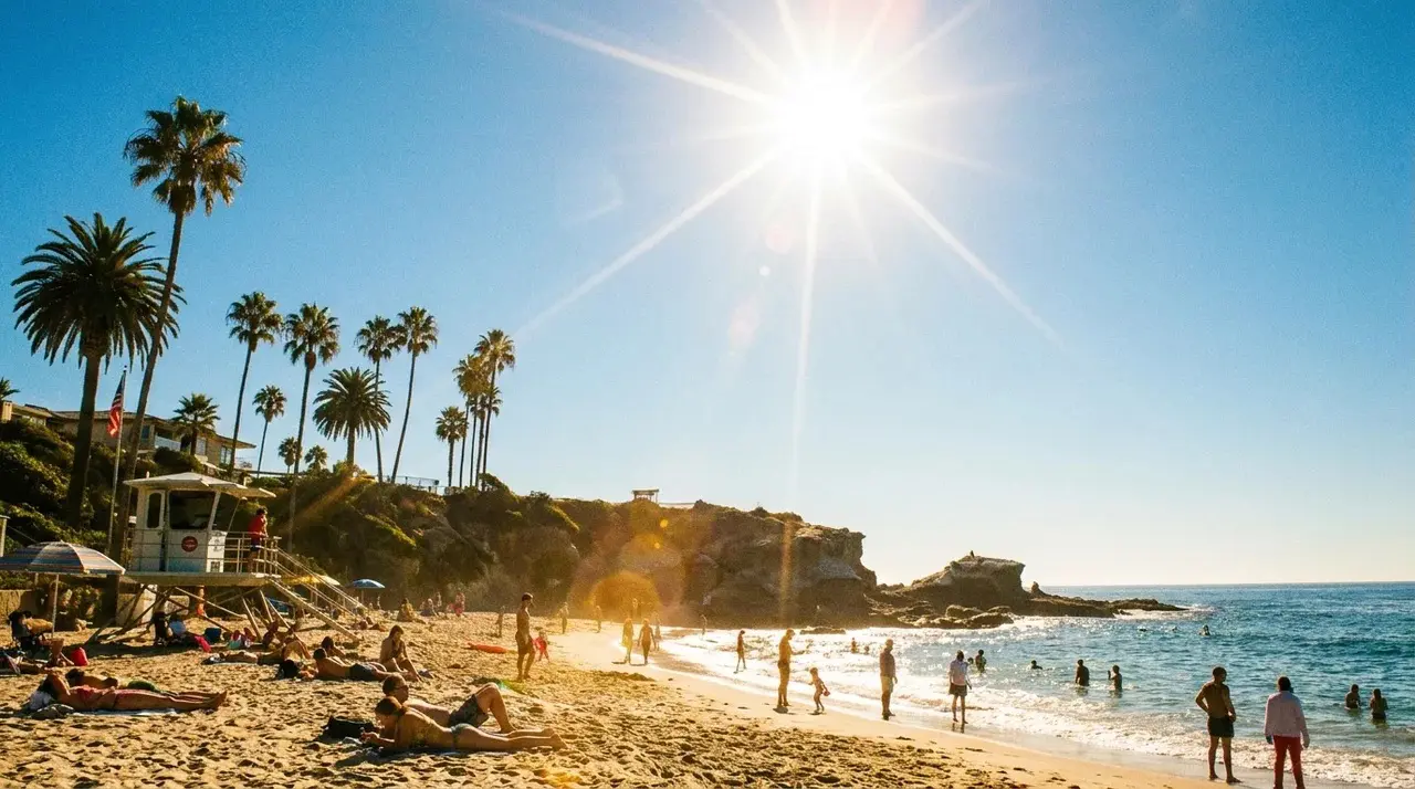 Hot, Sunny day in Laguna Beach, Orange County California