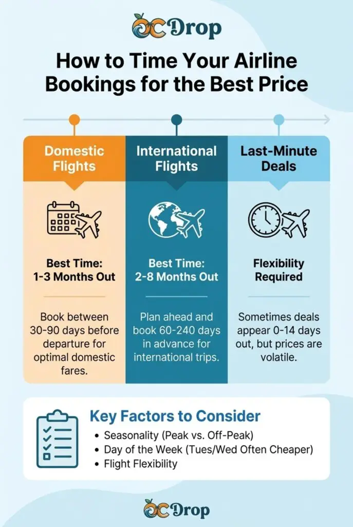 Infographic on how to buy Airline Tickets at the best price possible.