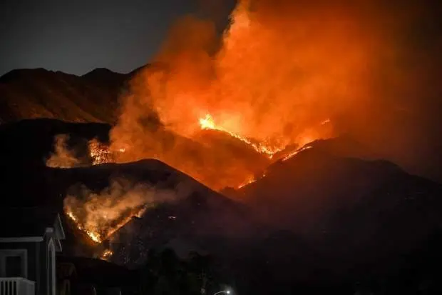 Airport fire in Orange County, California