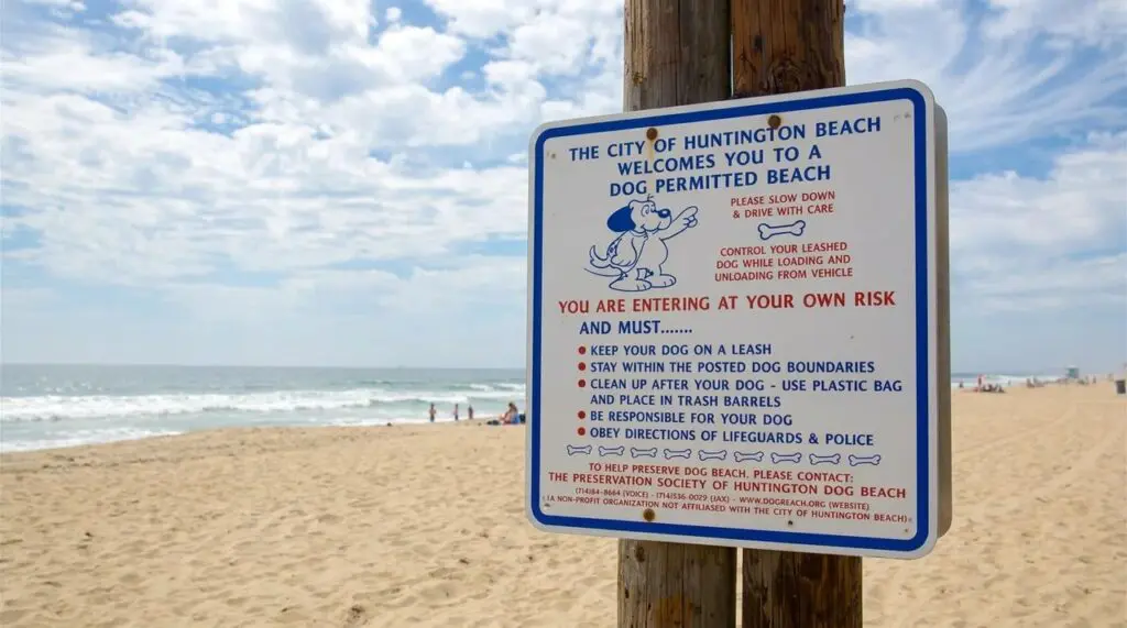 Huntington Beach Dog Beach Sign