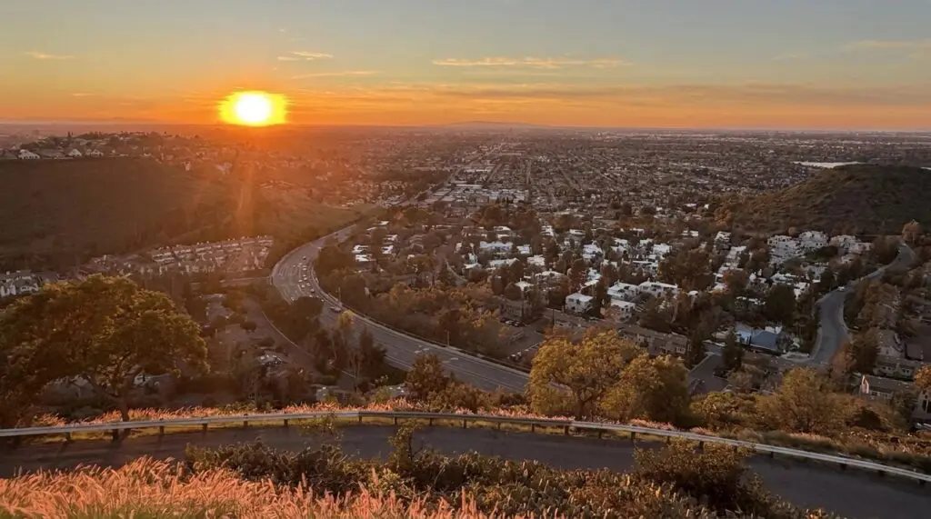 View from Orange Hill Restaurant overlooking Orange County, California.