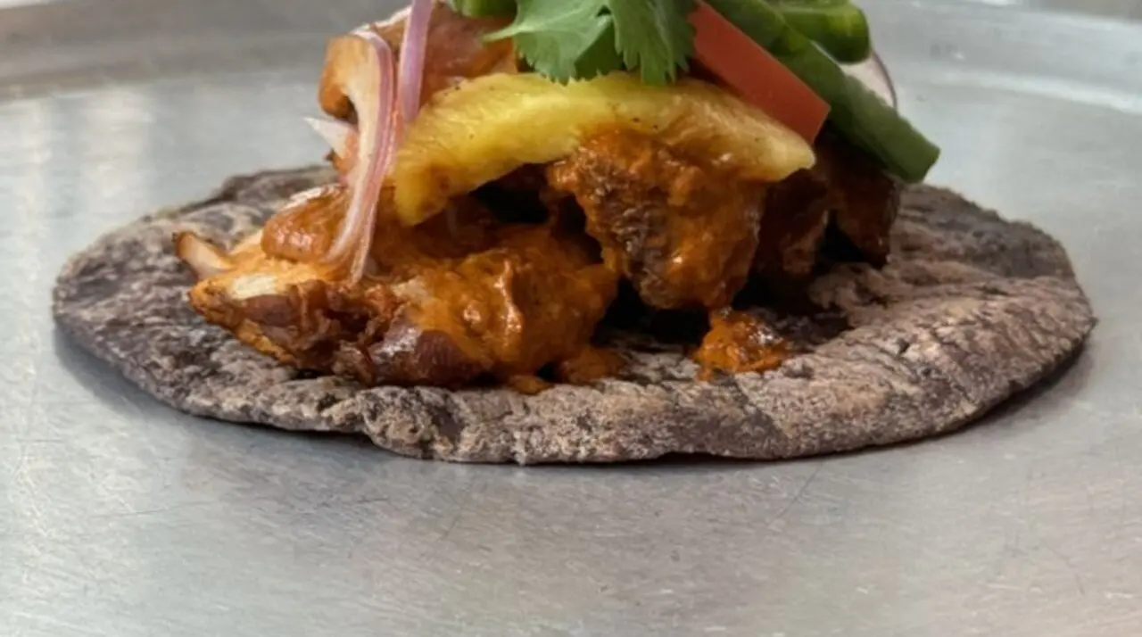 Organic blue corn tacos at Taco Mesita on El Camino Real at the gateway to Old Town Tustin