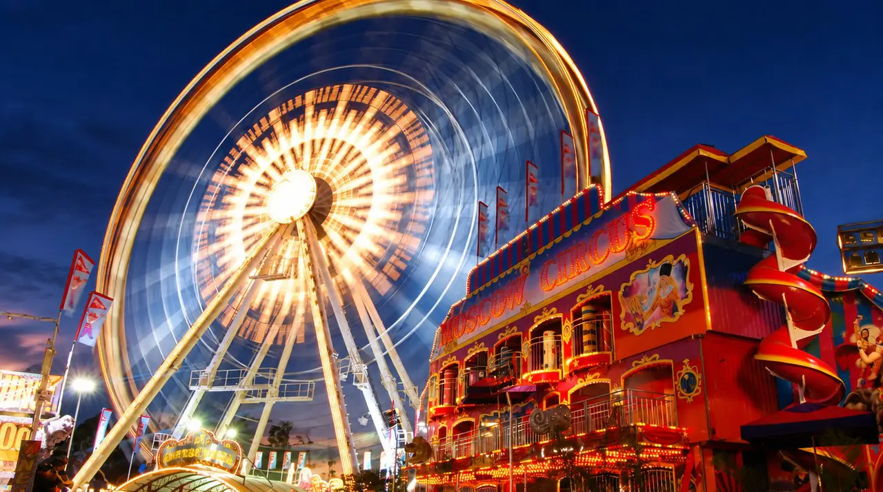 OC Fair and Event Center lights in Costa Mesa, home of OC Brew Hee Haw craft beer festival