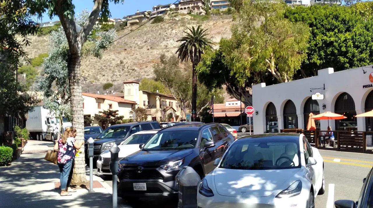 Downtown Laguna Beach near Forest Avenue and the Lumberyard area for the Saturday farmers market