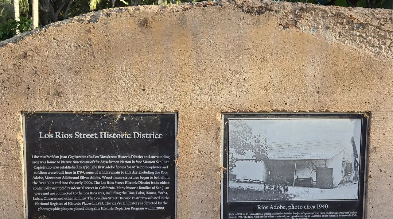Los Rios Historic District streetscape in San Juan Capistrano, a free historic walk in South Orange County