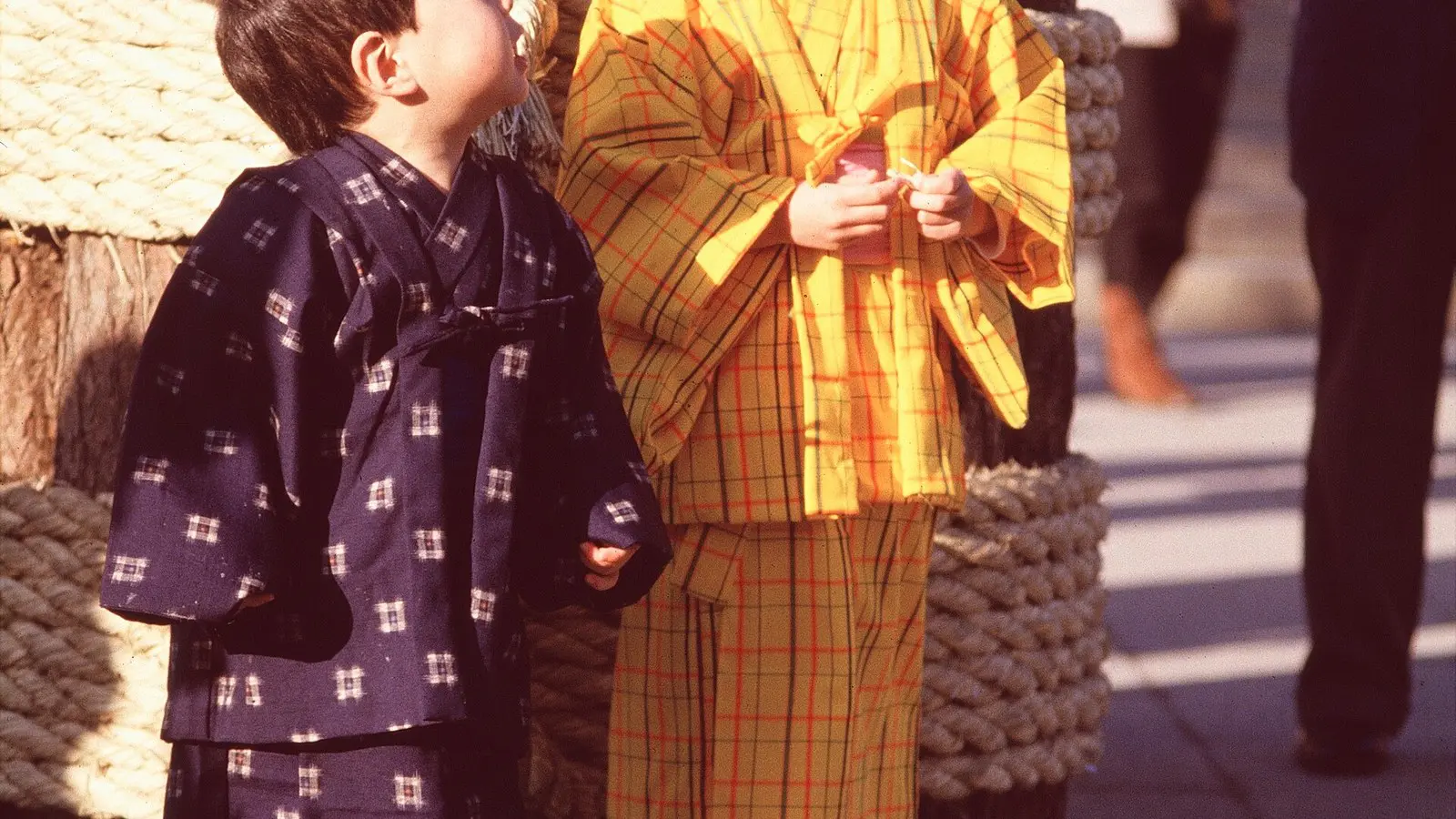Children in kimono at a Japanese matsuri style cultural celebration