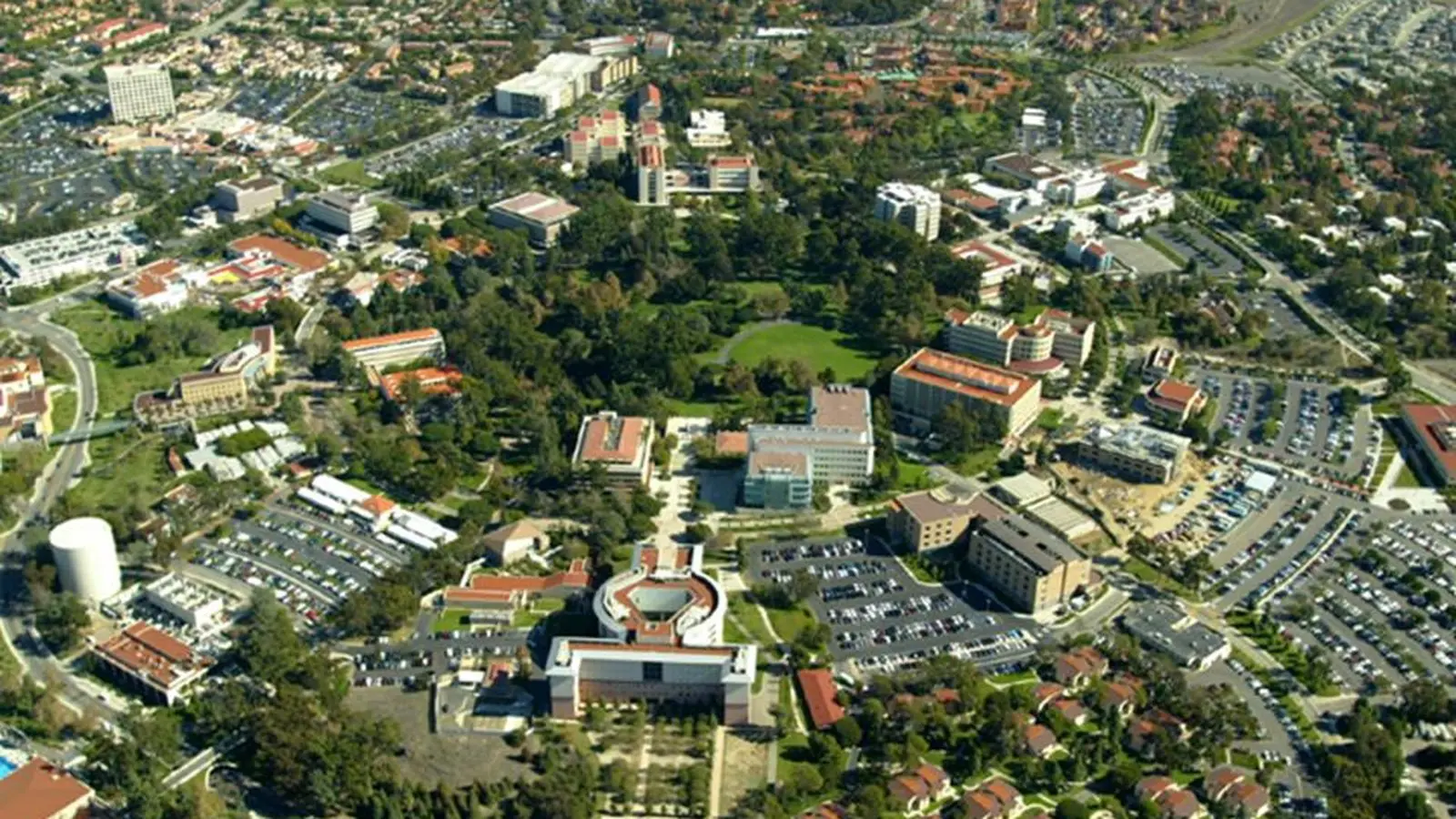 University of California Irvine campus aerial view near The Cove innovation hub